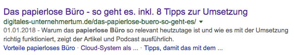 Snippet Optimierung